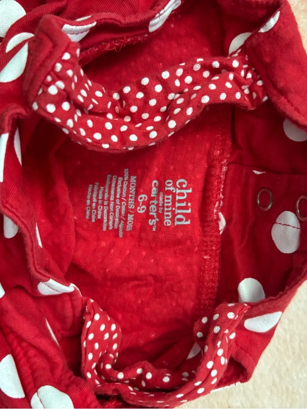 Carter's Red Polka Dot Diaper Cover with Whale Patch